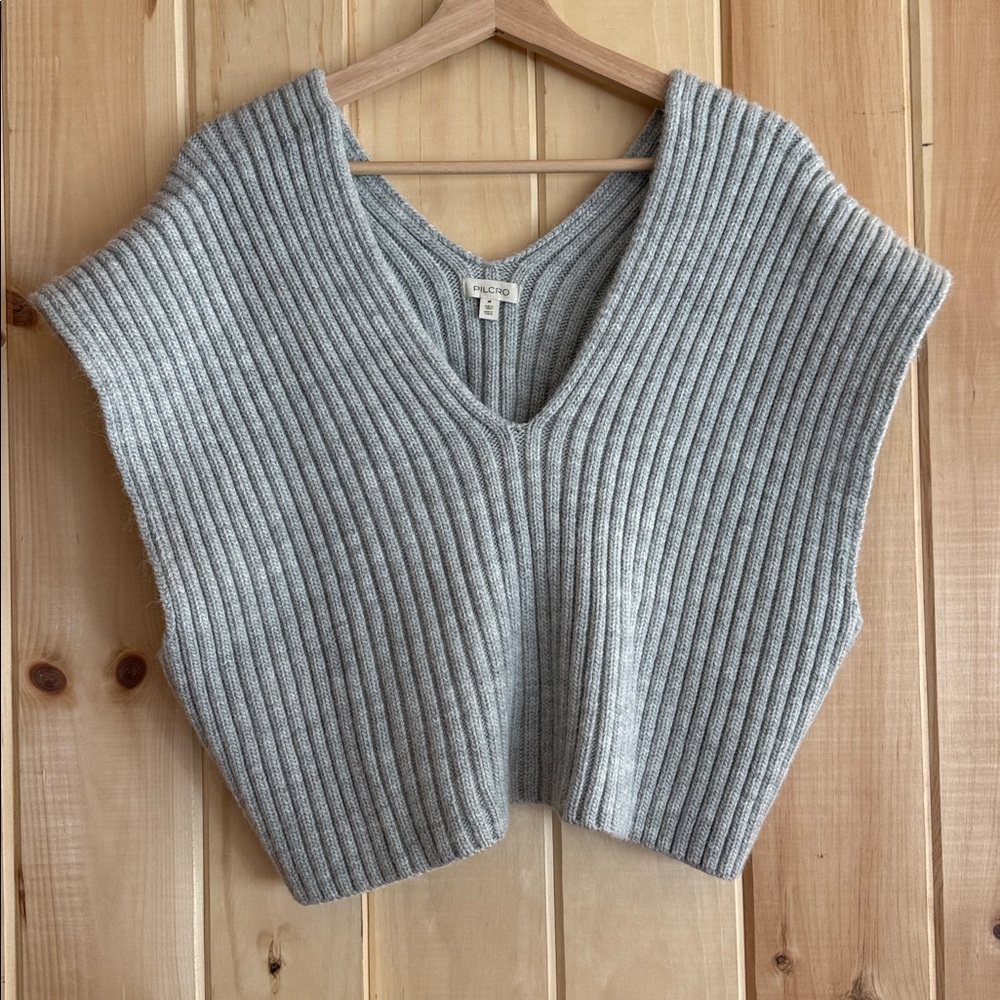 Pilcro Gray V-Neck Sweater Vest